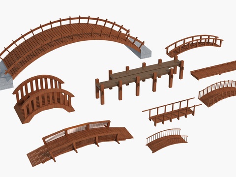 Chinese-style Wooden Arch Bridge