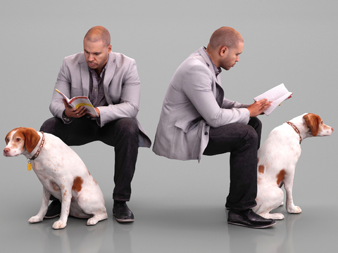 Modern Reading Sitting Middle-aged Man