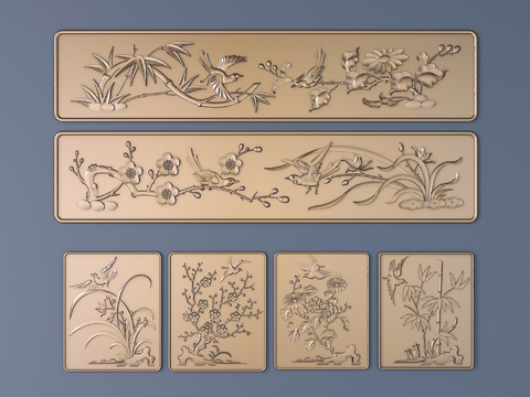 New Chinese Plum, Orchid, Bamboo and Chrysanthemum Relief