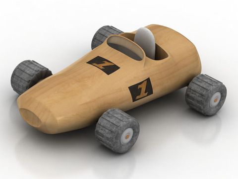 Modern minimalist solid wood racing toy for children free