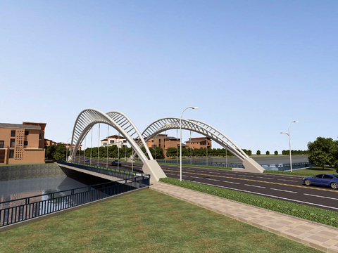 modern river-crossing bridge