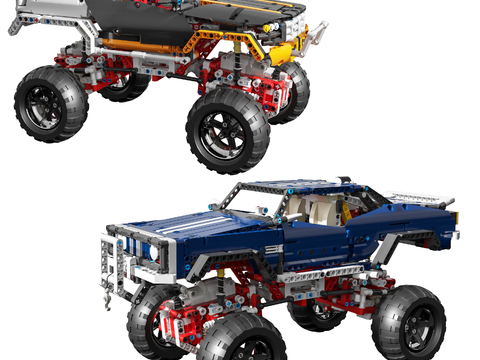 Modern Lego four-wheel drive off-road vehicle toy combination