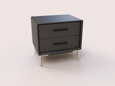 Hand-to-net modern black bedside table