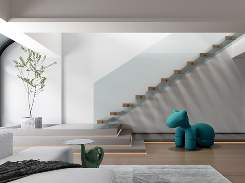 Modern minimalist stairwell