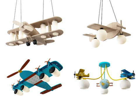 Modern children's airplane chandelier