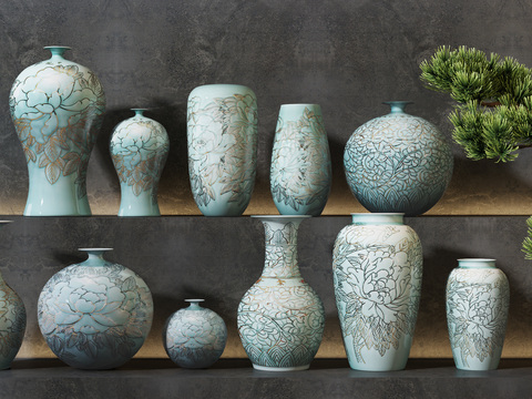 New Chinese-style carved Ceramic Ware