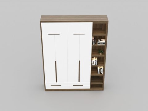 Modern minimalist solid wood wardrobe free