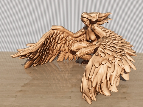 Modern Woman God Bird Sculpture