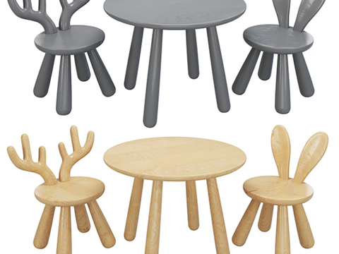 Nordic Log Children's Animal Tables and Chairs