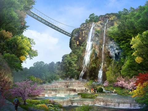 modern garden water landscape psd