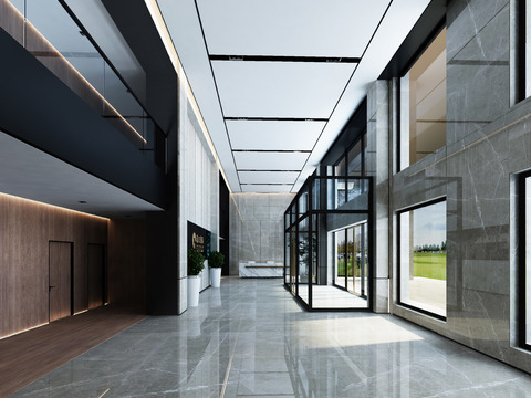 Modern Office Building Lobby