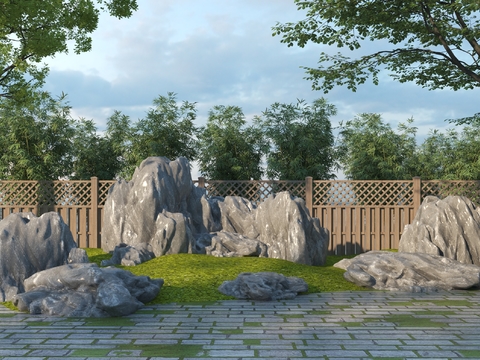 rockery stone pile slope stone