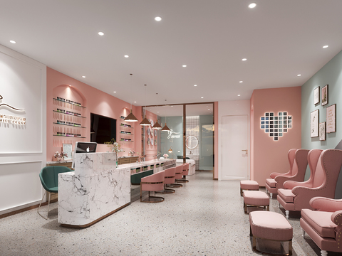 Modern nail salon reception area