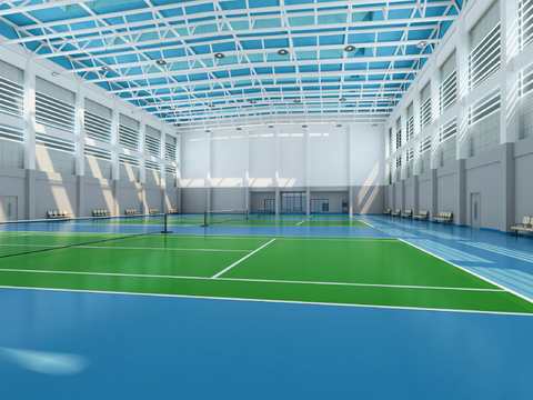 Modern Stadium Tennis Court