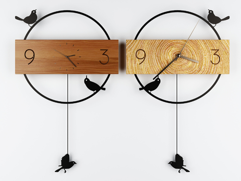 Industrial Iron Bird Wall Clock