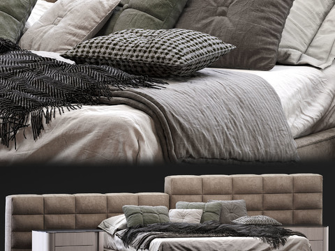 Minotti modern fabric double bed