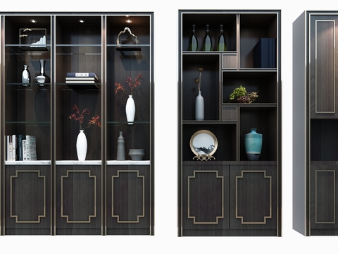 New Chinese-style Solid Wood Decorative Cabinet