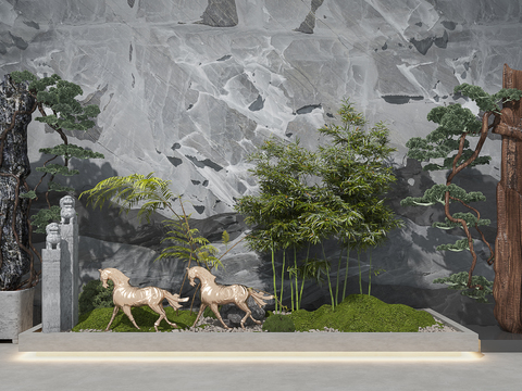 New Chinese-style Horses of Bamboo Forest