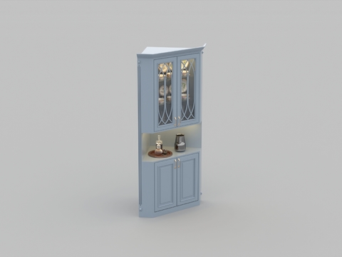 European Style Simple Solid Wood Marble Corner Locker Free