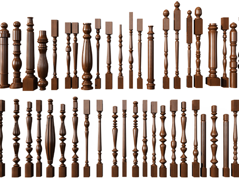 American solid wood railing column