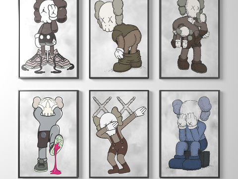 Modern Kaws Doll Decorative Hanging Painting