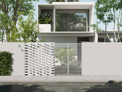 modern villa building door head