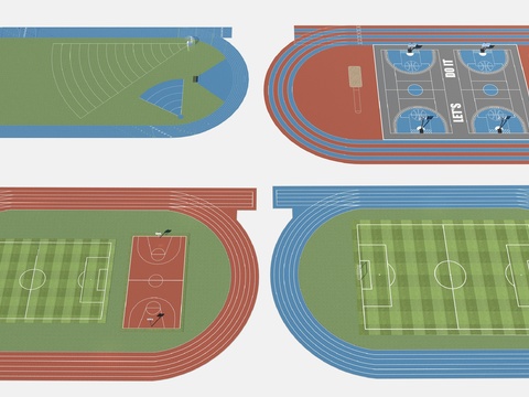 Modern Playground Runway Football Field