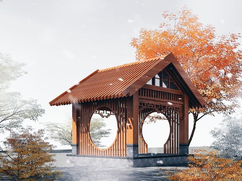 Chinese-style viewing pavilion