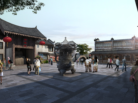 Chinese Chinese Ancient Architecture appearance psd