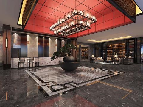 New Chinese Hotel Front Desk Hall