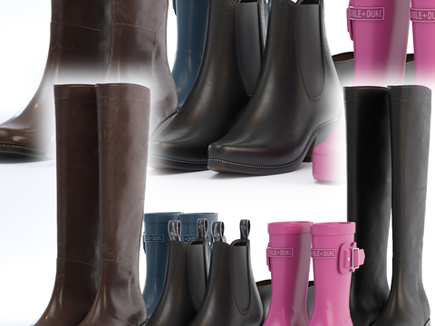 Modern Leather Boots Rain Boots