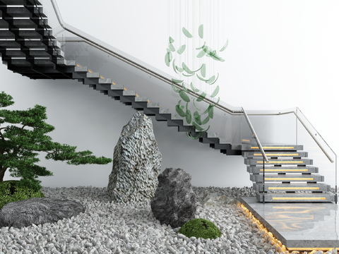 Neo-Chinese Style Staircase Landscape