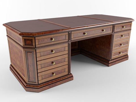 European Retro Solid Wood Marble Desk Free