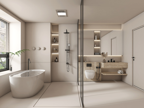 Modern Quiet Toilet Bathtub Bathroom