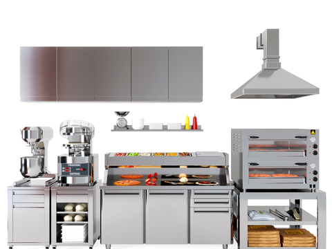 Modern central kitchen equipment appliances