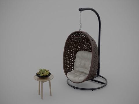 Nordic simple stainless steel rattan art hanging chair free