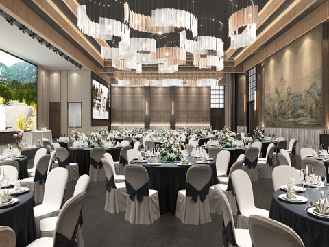 Neo-Chinese Style Affordable Luxury Style Hotel Ballroom