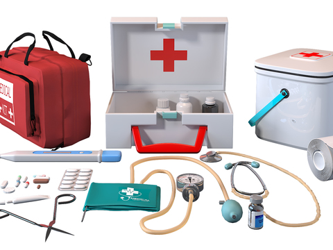 Modern first aid kit medical equipment