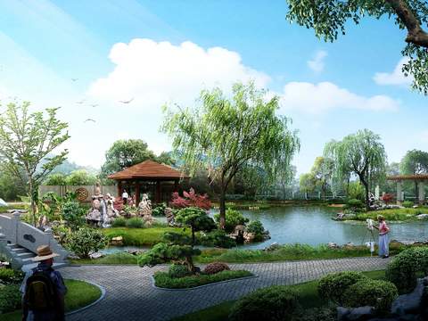 Garden landscape psd