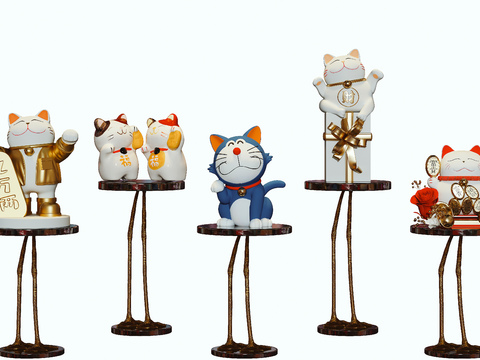 Japanese lucky cat sculpture ornaments