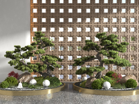 New Chinese pine rockery sketch