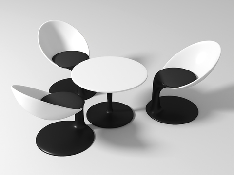 Modern black and white leisure table and chair combination free