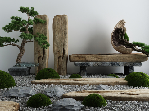 New Chinese Pine Tree Rock Landscape Sick