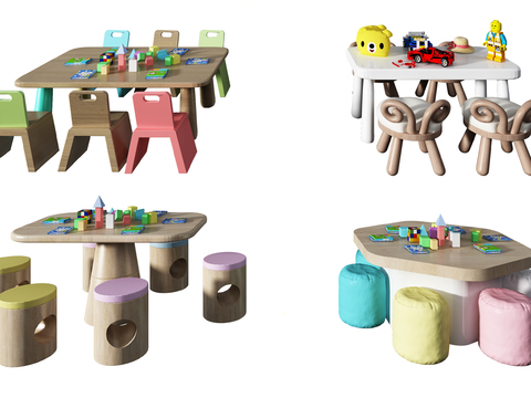 Modern Solid Wood kids Table&Chair