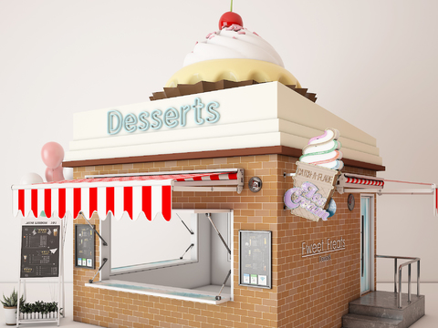 Modern Ice Cream Dessert Kiosk