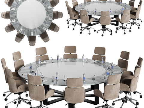 Modern Round Meeting Table and Chair