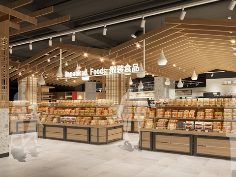 Modern Supermarket Bulk Food Area