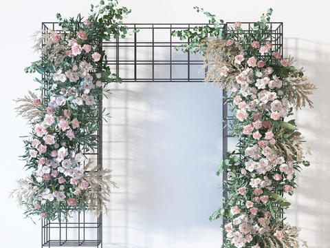 Modern flower stand floral wall