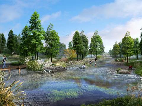 modern wetland park play landscape psd