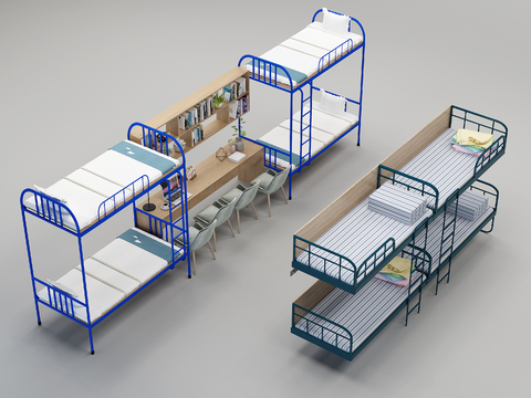 Modern bunk dormitory single bed